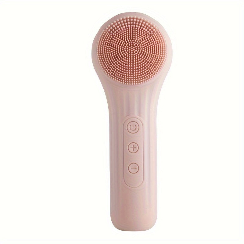 Electric Facial Brush with Vibration and Heat, Silicone and Plastic, Unscented, USB Rechargeable, 400mAh Lithium Battery, Whole Body Use, Massage and Cleansing Tool for Men and Women - Ideal Household Beauty Gift