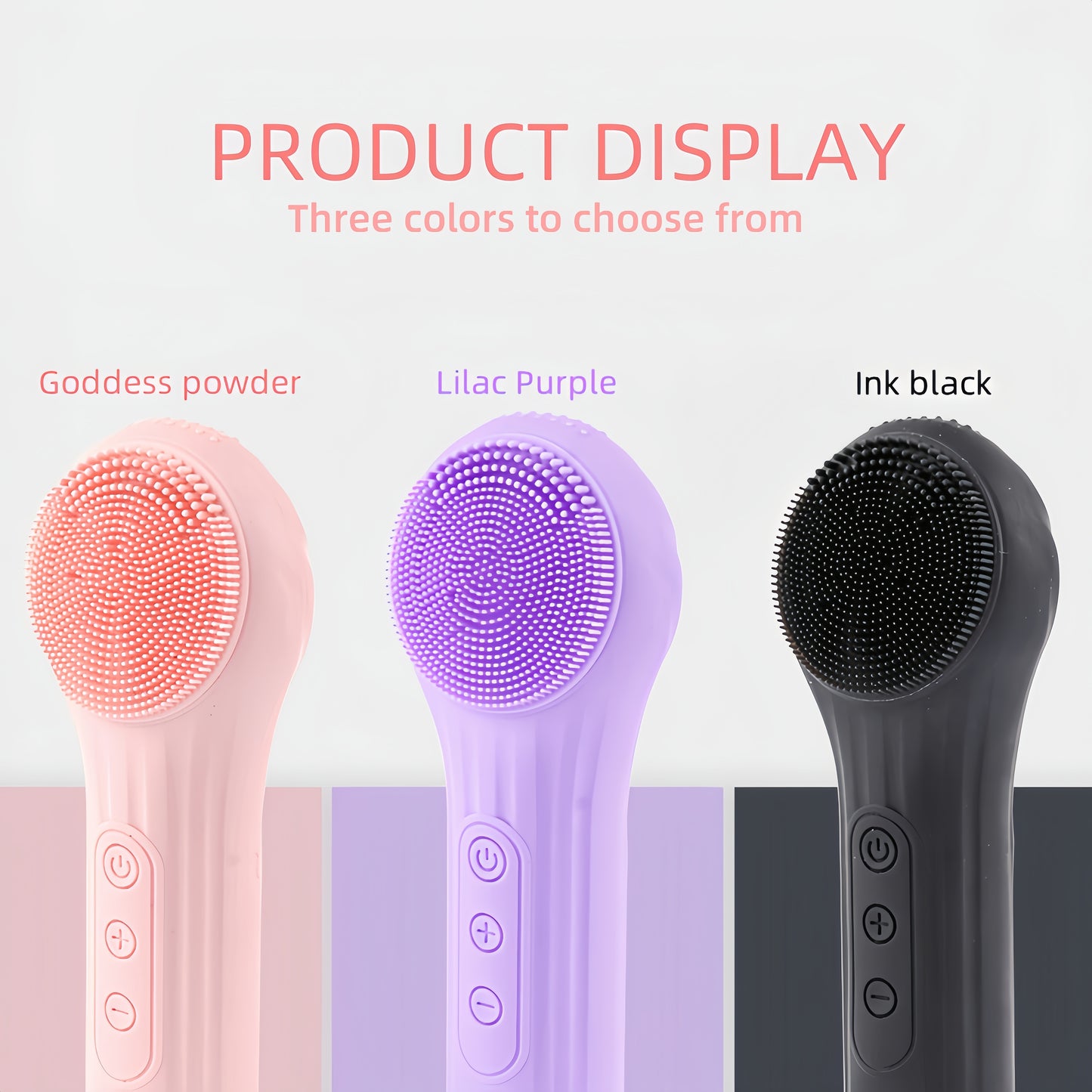 Electric Facial Brush with Vibration and Heat, Silicone and Plastic, Unscented, USB Rechargeable, 400mAh Lithium Battery, Whole Body Use, Massage and Cleansing Tool for Men and Women - Ideal Household Beauty Gift