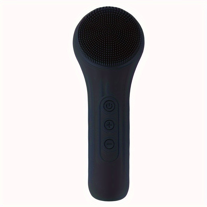 Electric Facial Brush with Vibration and Heat, Silicone and Plastic, Unscented, USB Rechargeable, 400mAh Lithium Battery, Whole Body Use, Massage and Cleansing Tool for Men and Women - Ideal Household Beauty Gift