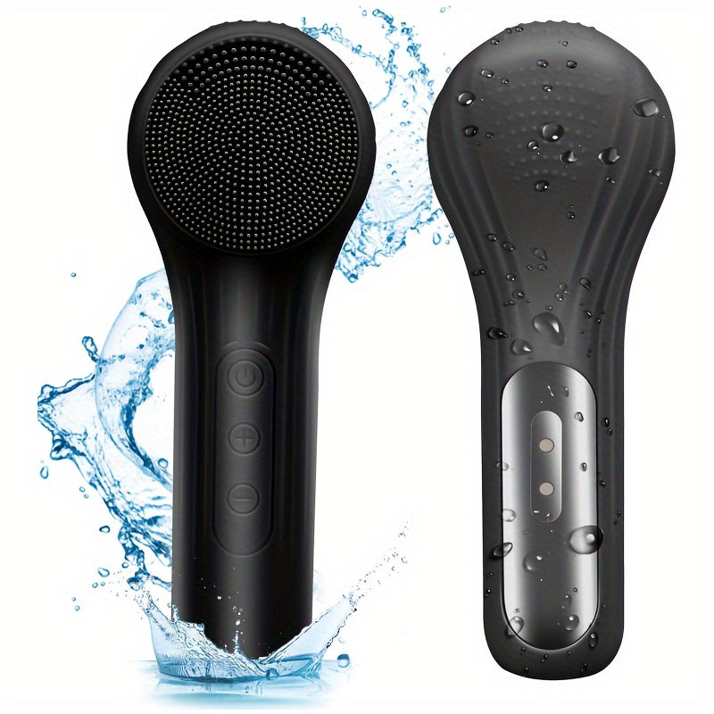 Electric Facial Brush with Vibration and Heat, Silicone and Plastic, Unscented, USB Rechargeable, 400mAh Lithium Battery, Whole Body Use, Massage and Cleansing Tool for Men and Women - Ideal Household Beauty Gift
