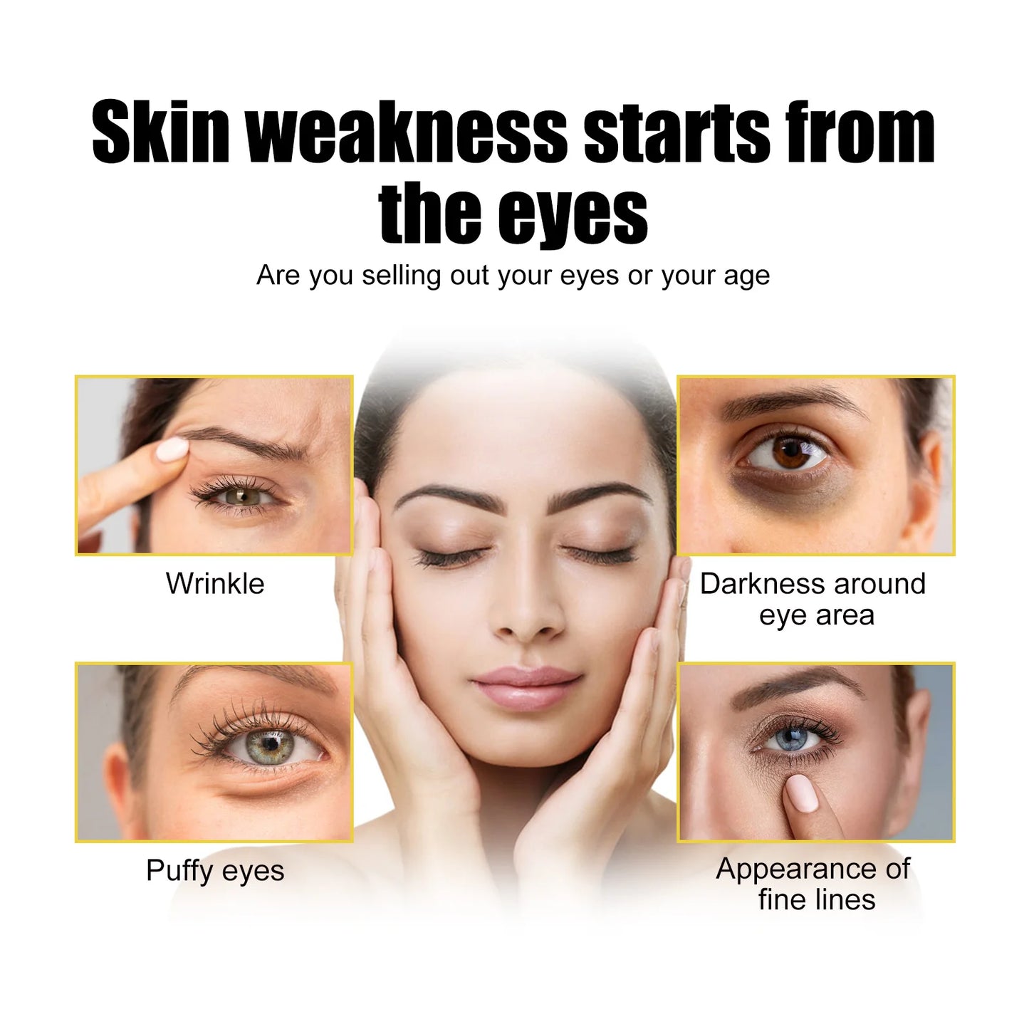 FCJ EELHOE 24K Gold Collagen Eye Moisturizing Care Firming Eye Lines Dark Circles Eye Bags Relief Gels Patches for Late Staying