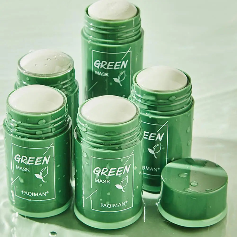Green Tea Mask Face Clean Cleansing Stick Mask Face Deep Moisturizing Shrink Pores Blackhead Acne Facial Skin Care