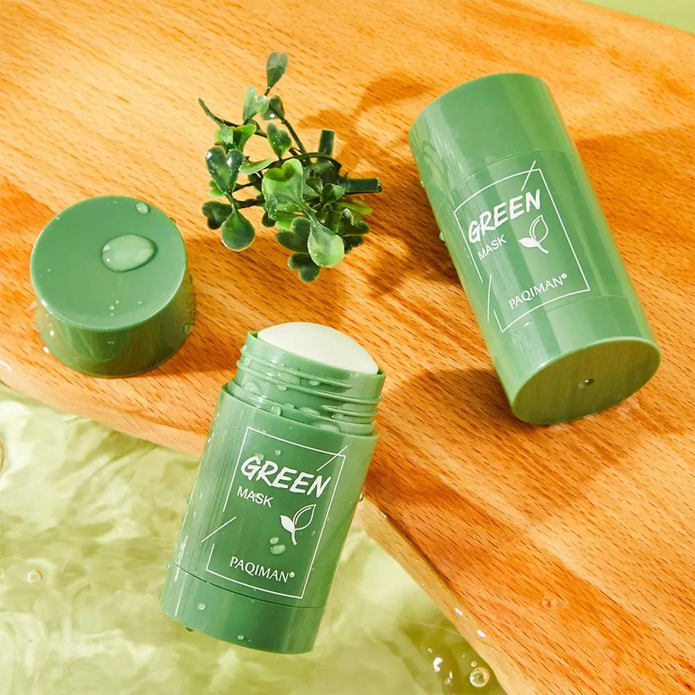 Green Tea Mask Face Clean Cleansing Stick Mask Face Deep Moisturizing Shrink Pores Blackhead Acne Facial Skin Care