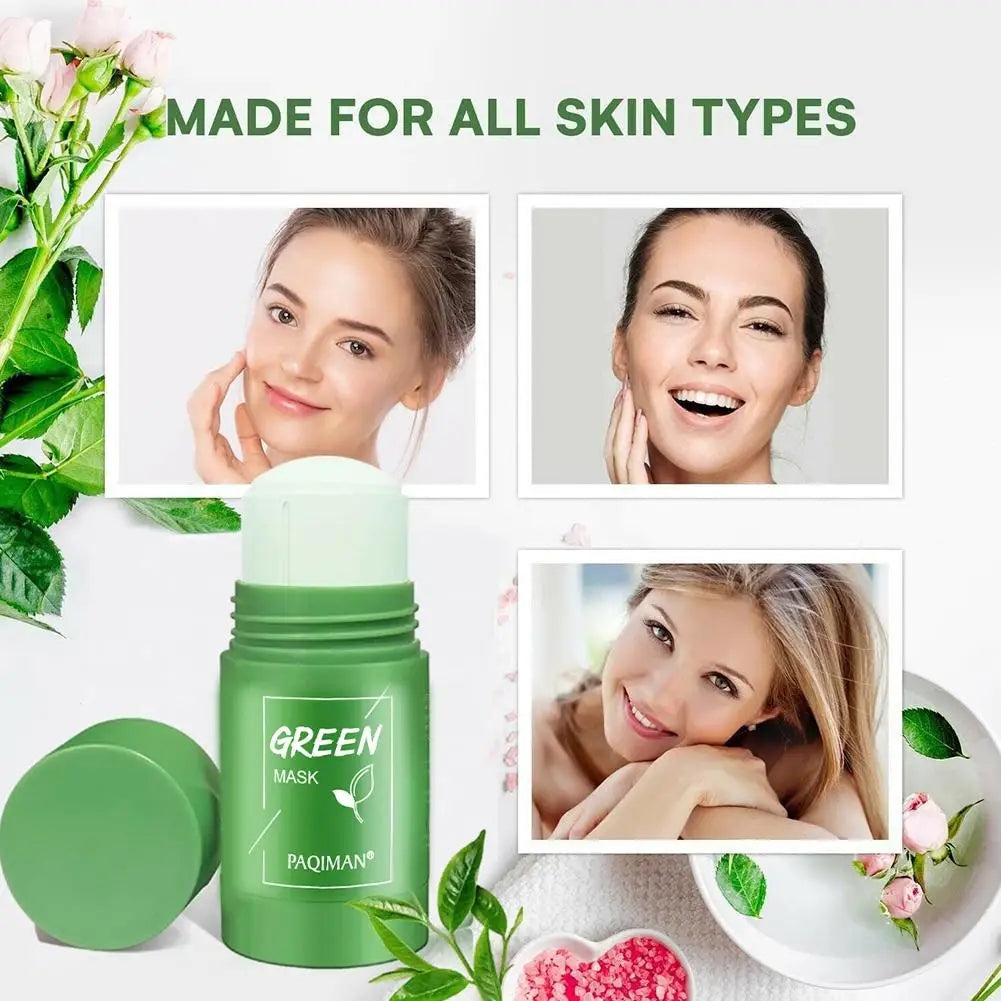 Green Tea Mask Face Clean Cleansing Stick Mask Face Deep Moisturizing Shrink Pores Blackhead Acne Facial Skin Care