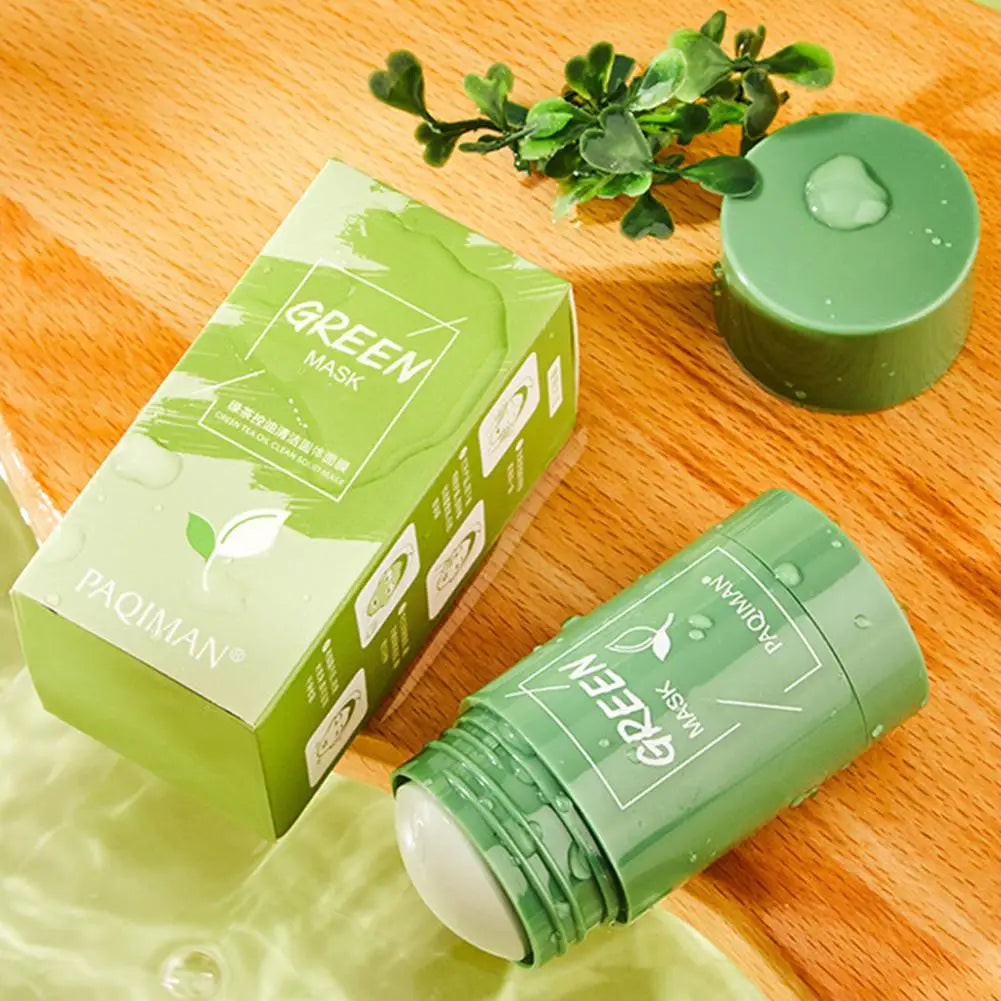 Green Tea Mask Face Clean Cleansing Stick Mask Face Deep Moisturizing Shrink Pores Blackhead Acne Facial Skin Care
