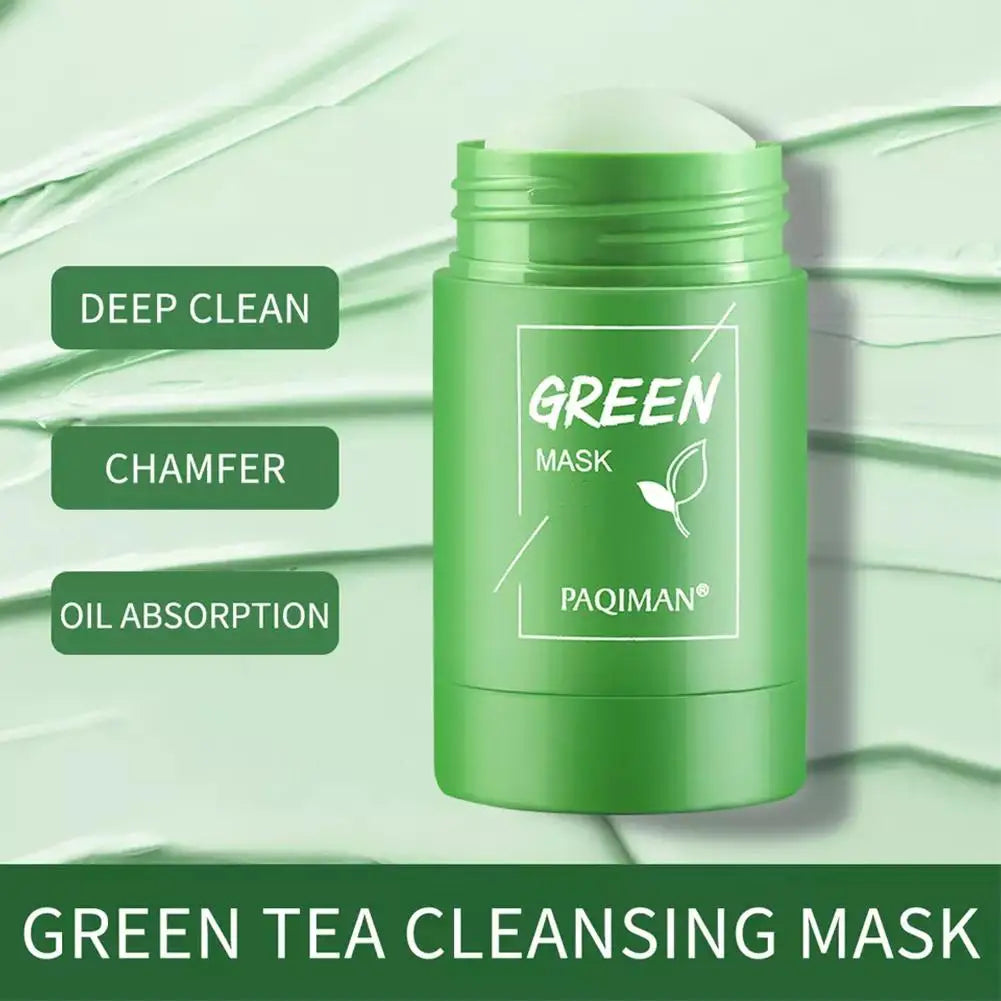 Green Tea Mask Face Clean Cleansing Stick Mask Face Deep Moisturizing Shrink Pores Blackhead Acne Facial Skin Care