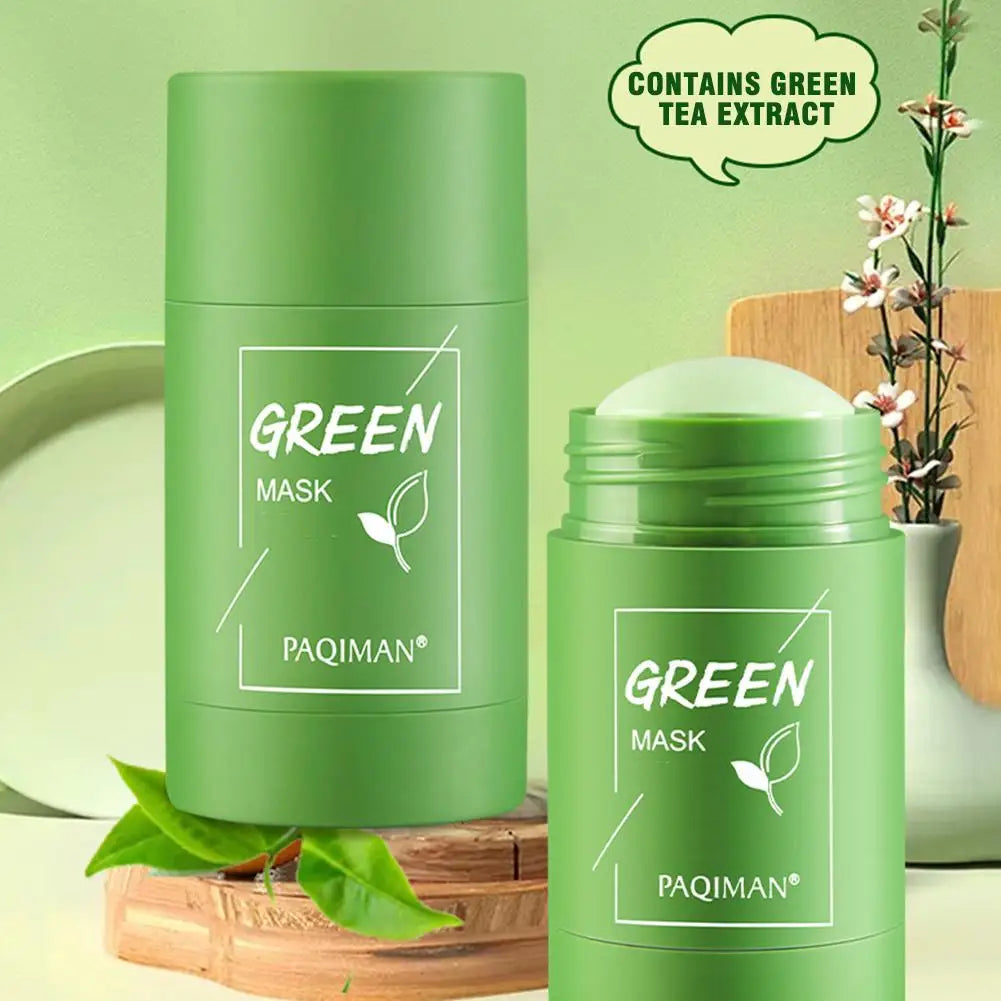 Green Tea Mask Face Clean Cleansing Stick Mask Face Deep Moisturizing Shrink Pores Blackhead Acne Facial Skin Care