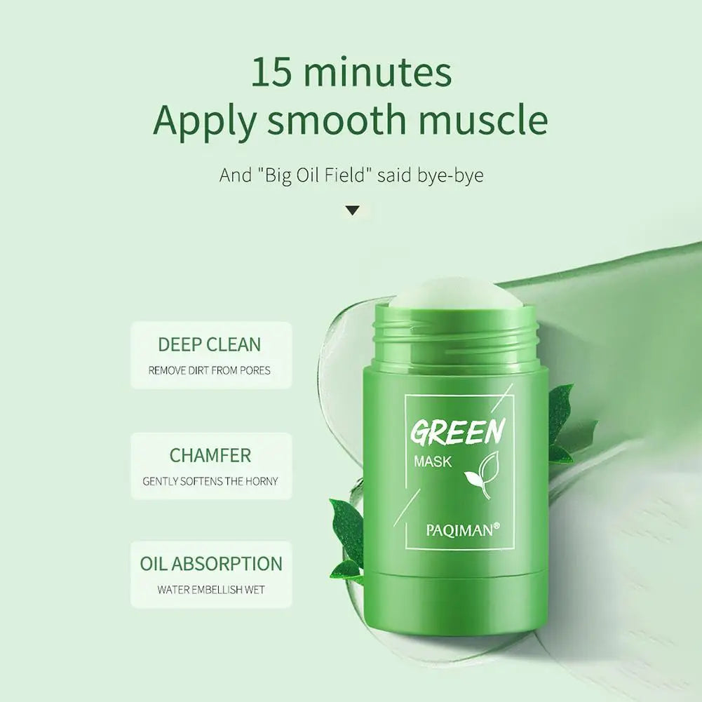 Green Tea Mask Face Clean Cleansing Stick Mask Face Deep Moisturizing Shrink Pores Blackhead Acne Facial Skin Care