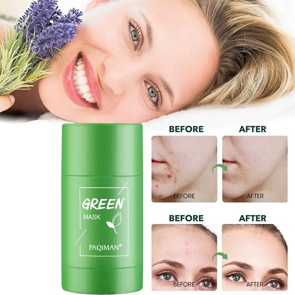 Green Tea Mask Face Clean Cleansing Stick Mask Face Deep Moisturizing Shrink Pores Blackhead Acne Facial Skin Care