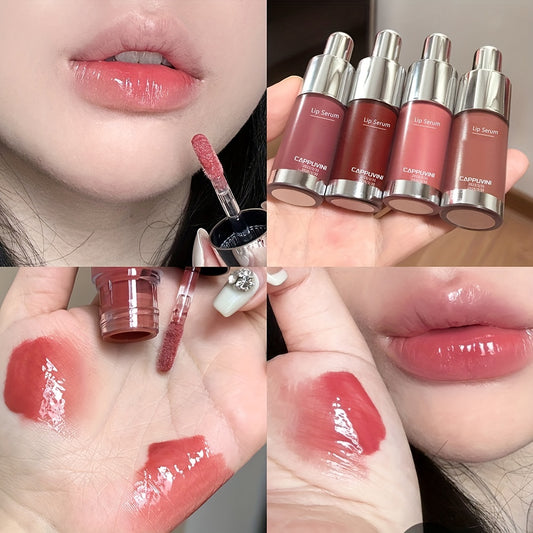 6 colors Nude Lip Care Set - Tinted Lipstick, Lip Glaze, Lip Plumping Gloss, and Honey Lip Oil - Mirror Water Light Lip Care for Women Valentine's Day Gifts