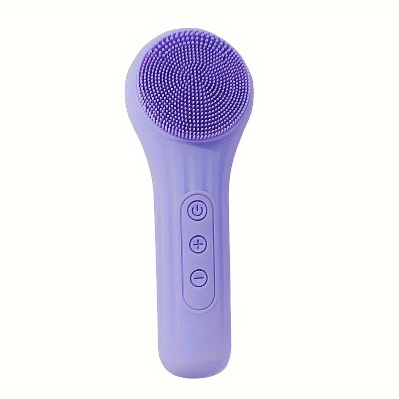 Electric Facial Brush with Vibration and Heat, Silicone and Plastic, Unscented, USB Rechargeable, 400mAh Lithium Battery, Whole Body Use, Massage and Cleansing Tool for Men and Women - Ideal Household Beauty Gift