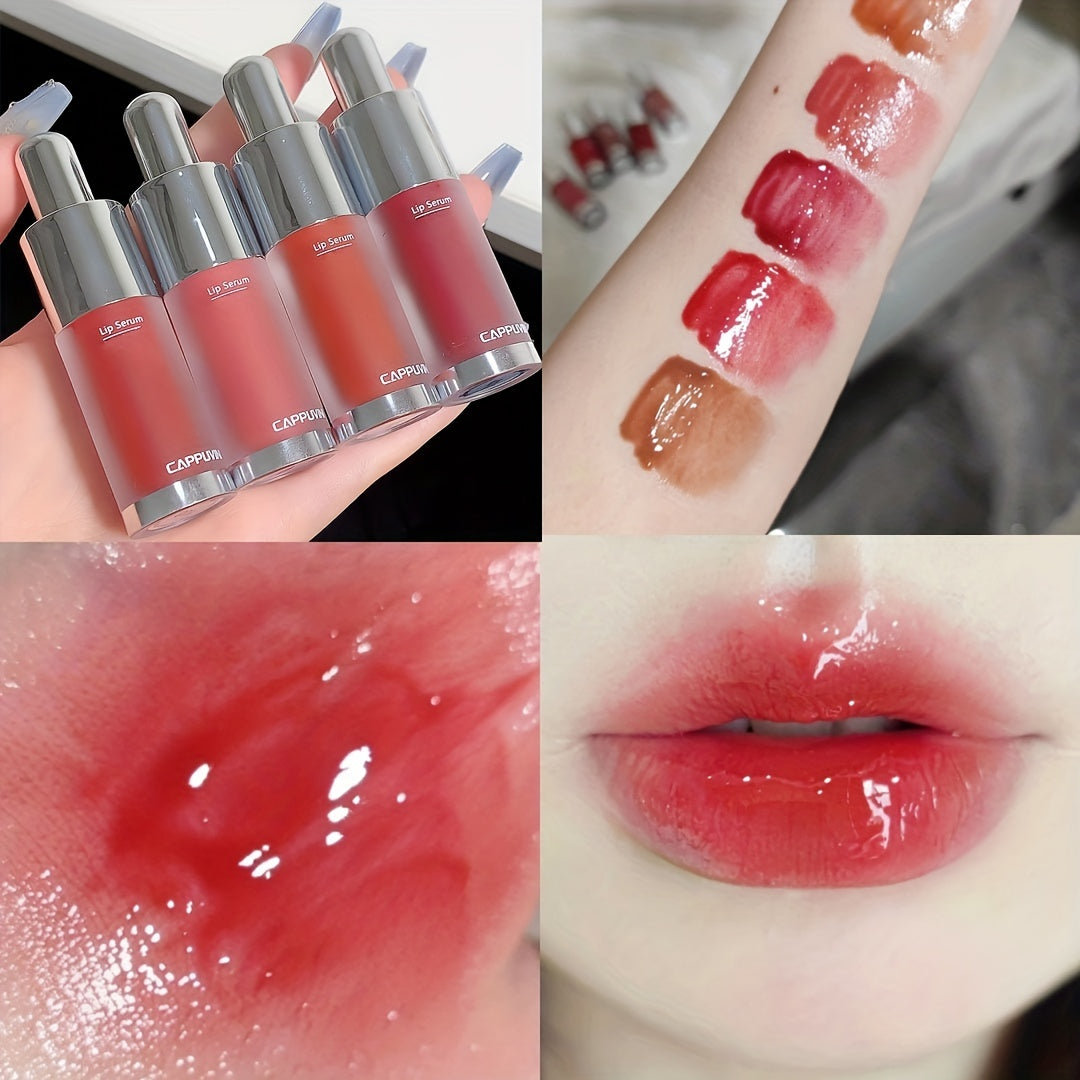 6 colors Nude Lip Care Set - Tinted Lipstick, Lip Glaze, Lip Plumping Gloss, and Honey Lip Oil - Mirror Water Light Lip Care for Women Valentine's Day Gifts