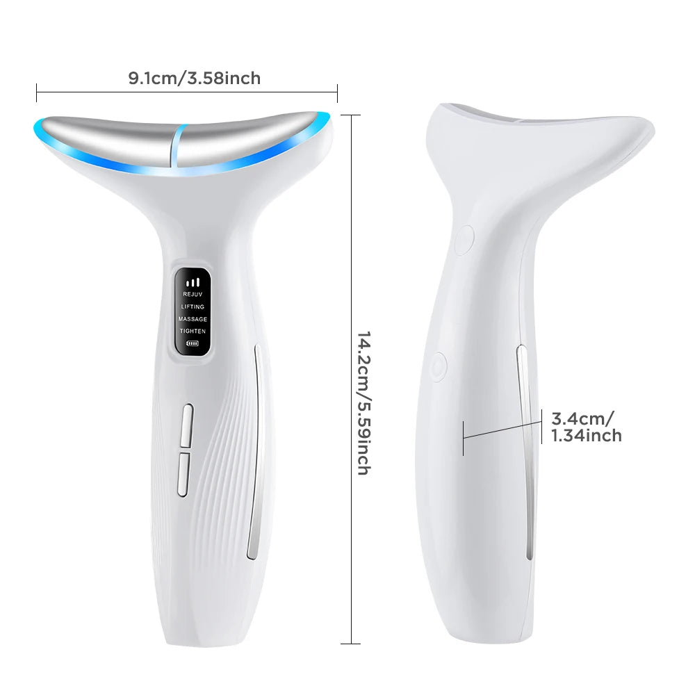 4 Modes LED Neck Beauty Device EMS Facial Lifting Massager Double Chin Remover Heat Therapy Face Skin Rejuvenation Instrument